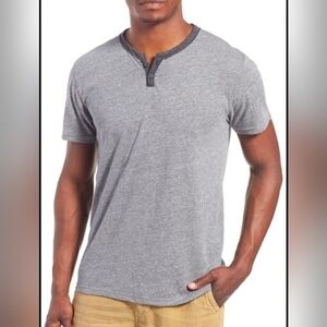 BANANA REPUBLIC Men's Blue Gray Notch Henley Shirt